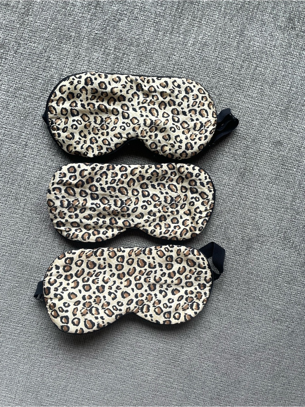 3/$15 Set of 3 Satin Leopard Print Sleep Mask - Beige and Brown